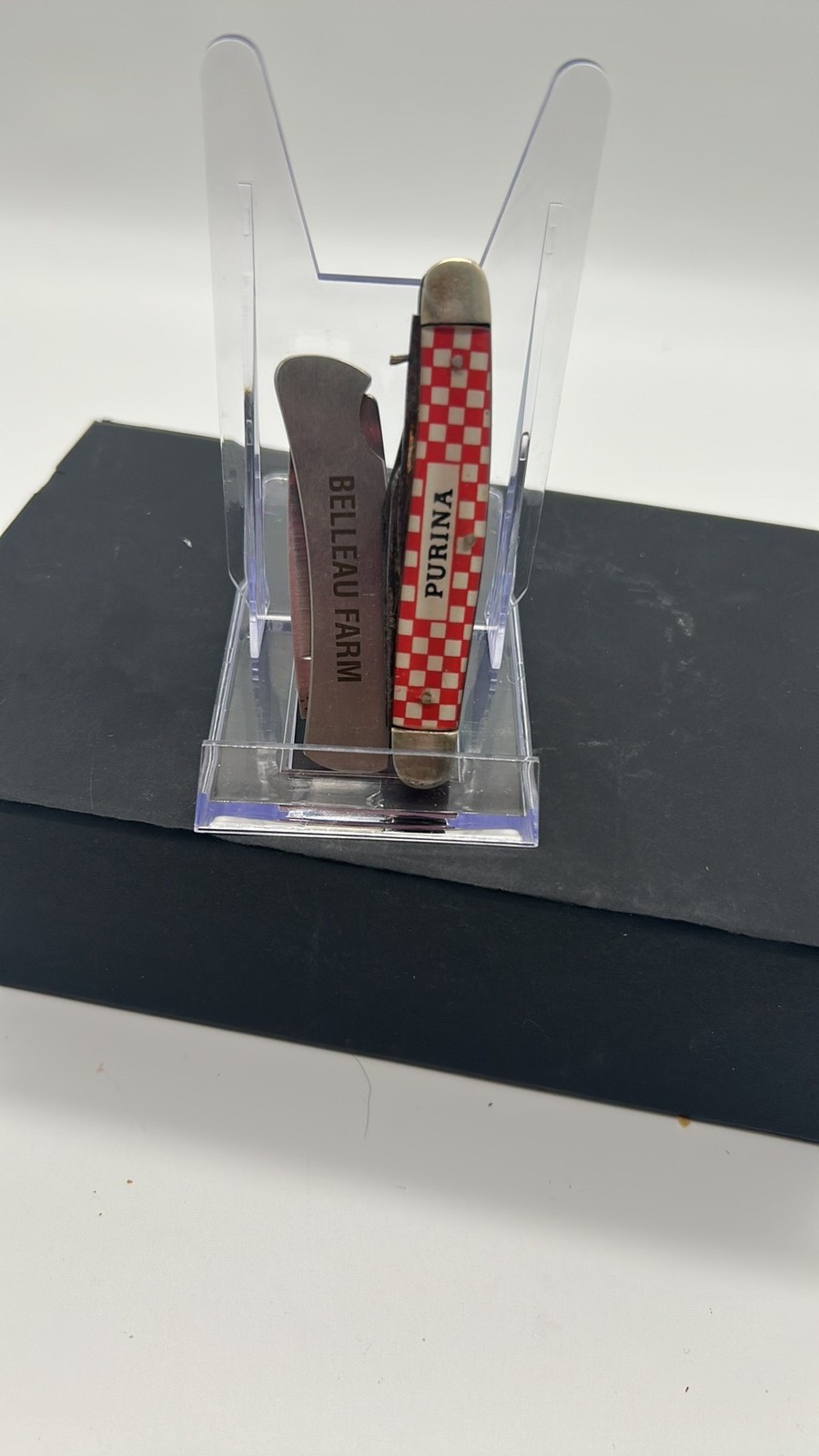 Vintage Advertising Pocket Knives - Purina Checkerboard & Belleau Farm Vintage Advertising Pocket Knives - Purina Checkerboard & Belleau Farm