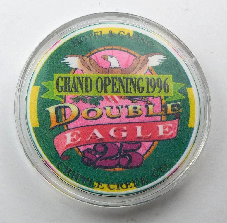 1996 Double Eagle Hotel & Casino $25 Cripple Creek Colorado Ceramic Gaming Chip 1996 Double Eagle Hotel & Casino $25 Cripple Creek Colorado Ceramic Gaming Chip