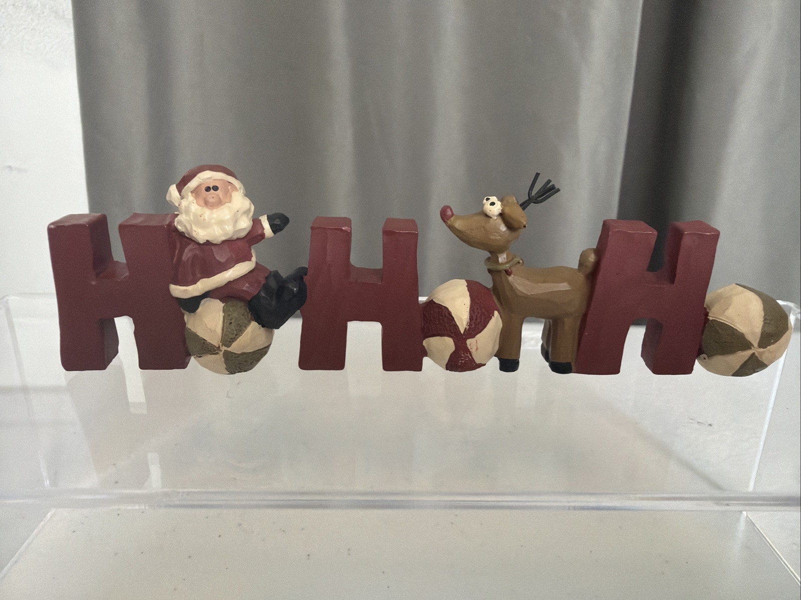 Blossom Bucket B Lloyd SANTA Reindeer HoHoHo Figure Christmas Shelf Sitter 2012