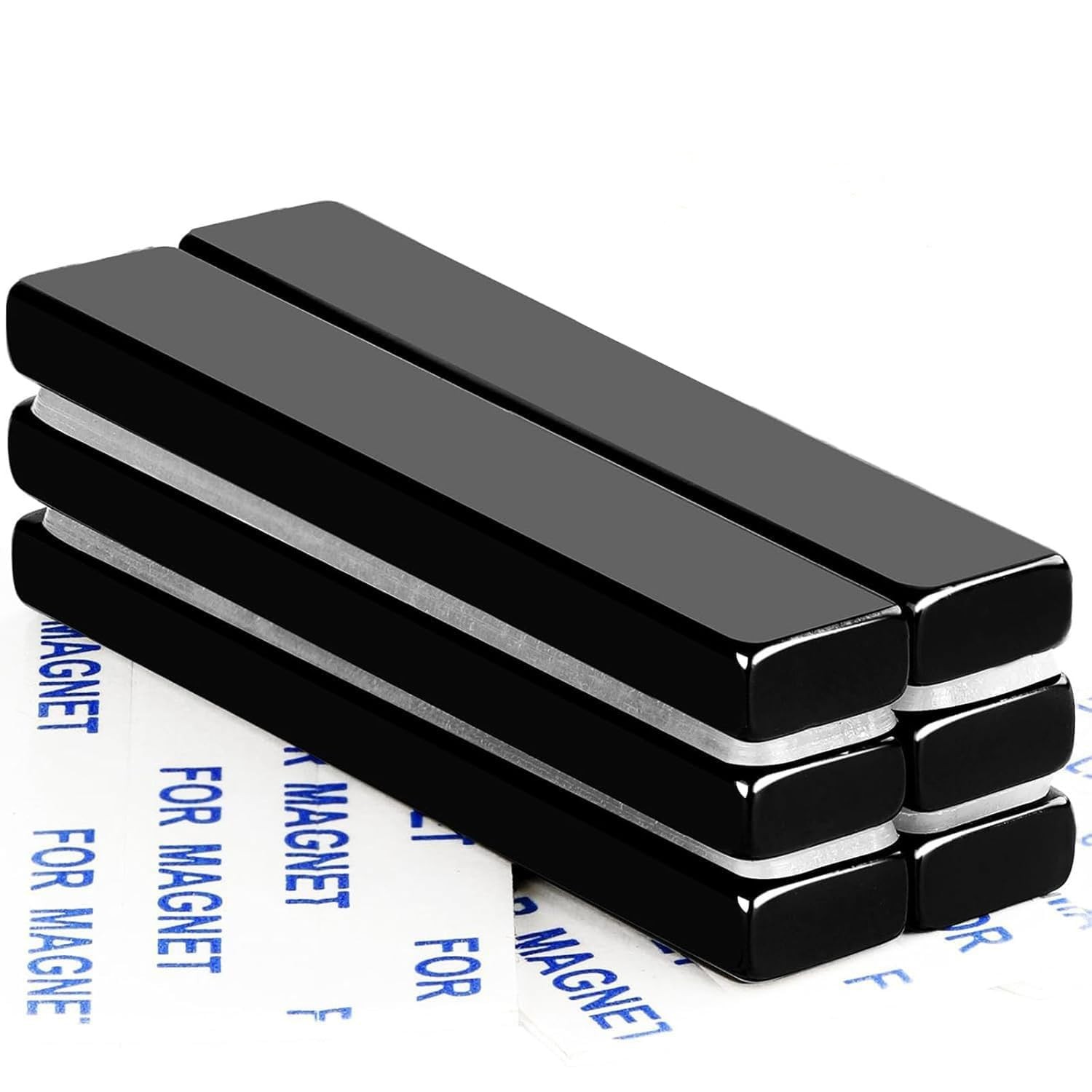Strong Neodymium Bar Magnets Black 60x10x5mm 6 Pcs Craft DIY Holder Strong Neodymium Bar Magnets Black 60x10x5mm 6 Pcs Craft DIY Holder