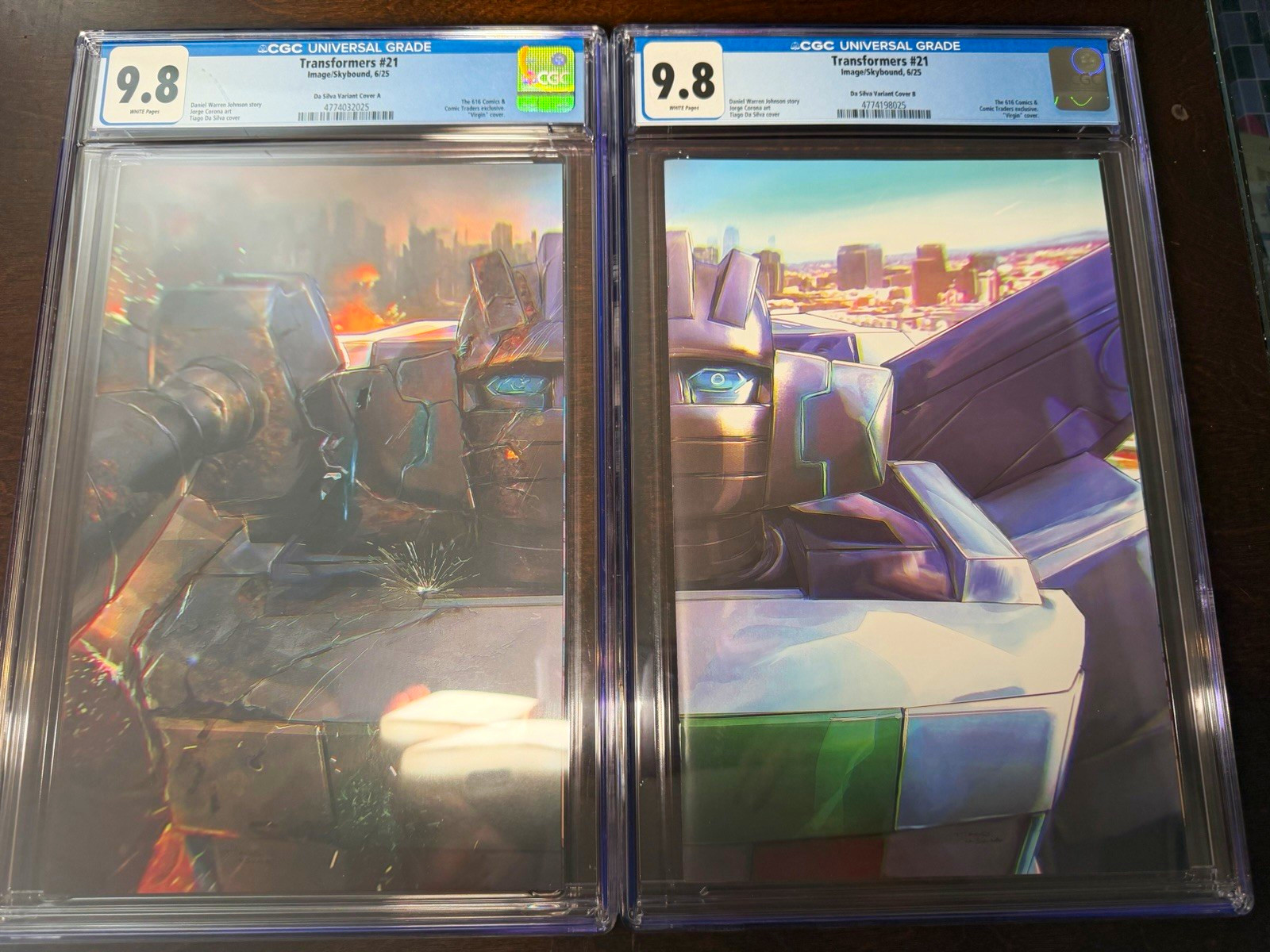 FREE SHIPPING CGC 9.8 Transformers #21 Virgin Cover A & B Variant Set Comics