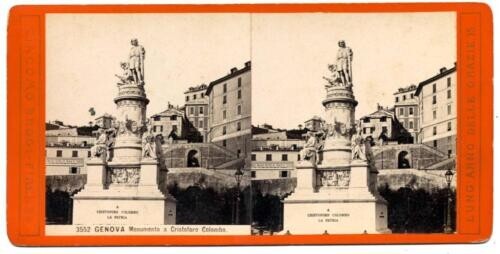 Excellent Stereocard Genoa Monument Stereoviews 1880c Giacomo Brogi S189