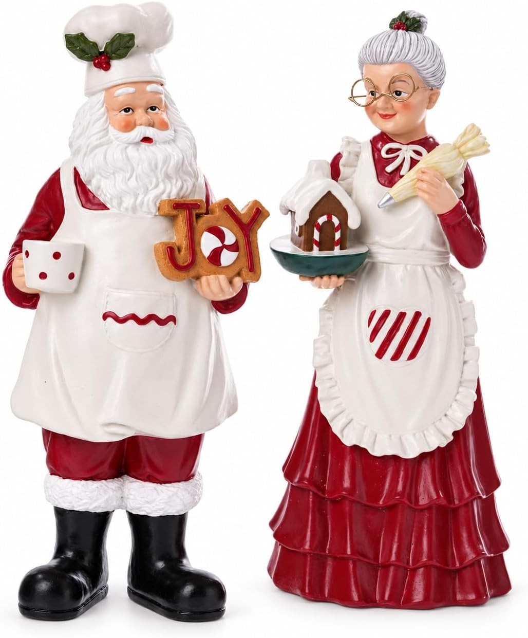 Mr. & Mrs. Claus Baking Christmas Figurines Mr. & Mrs. Claus Baking Christmas Figurines