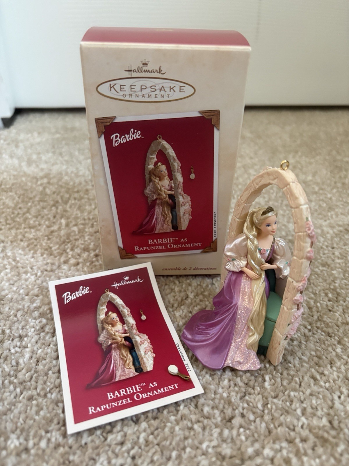 2002 Hallmark Keepsake Barbie As Rapunzel Ornament w/hairbrush 2002 Hallmark Keepsake Barbie As Rapunzel Ornament w/hairbrush