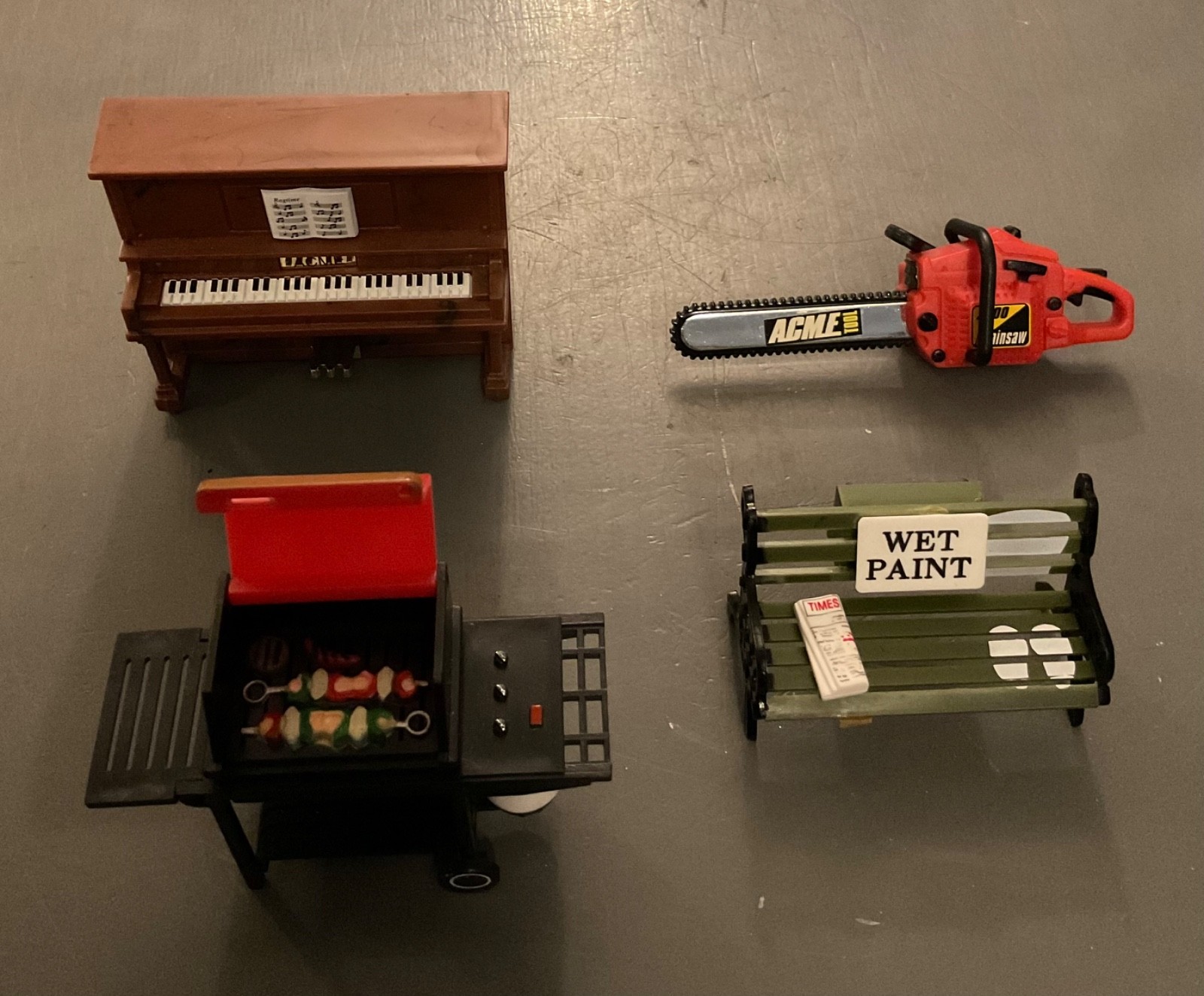 Vintage ACME 1990’s Refrigerator MAGNETS Weber Grill, Chainsaw, Bench & Piano Vintage ACME 1990’s Refrigerator MAGNETS Weber Grill, Chainsaw, Bench & Piano