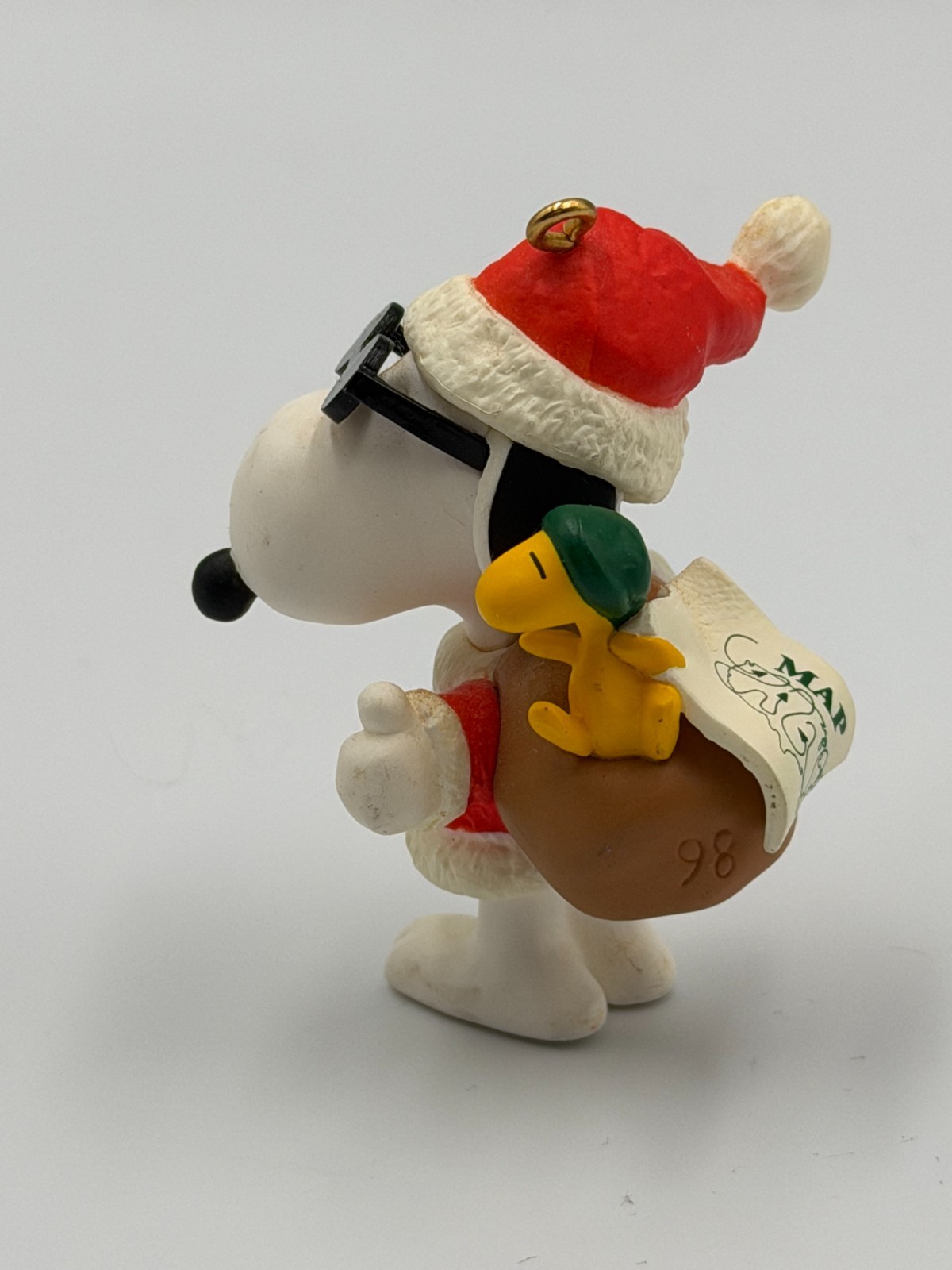 1998 Hallmark Joe Cool Snoopy Woodstock Ornament Spotlight on Snoopy #1