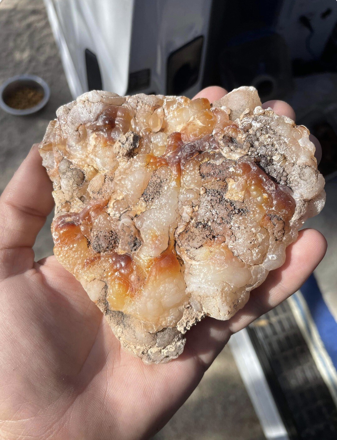 Natural Heart Shaped California Opal Hill Fire Agate Slab