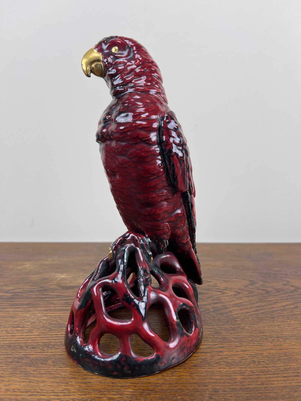 Bernard Moore Flambe Glaze Parrot Bird T Goode London Art Pottery c19051 G2U
