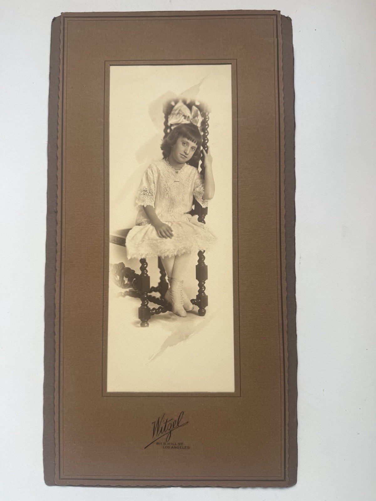 Antique Albert Witzel Los Angeles Child Portrait Photo 811 S Hill St c1910s