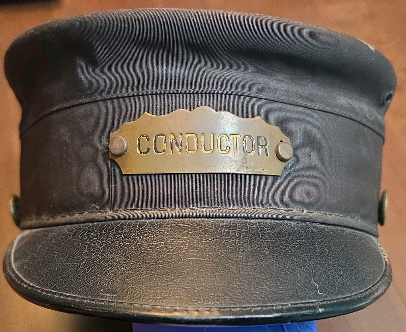 Vintage Central Vermont Railway Conductor Hat C.V. Buttons Carlson & Company
