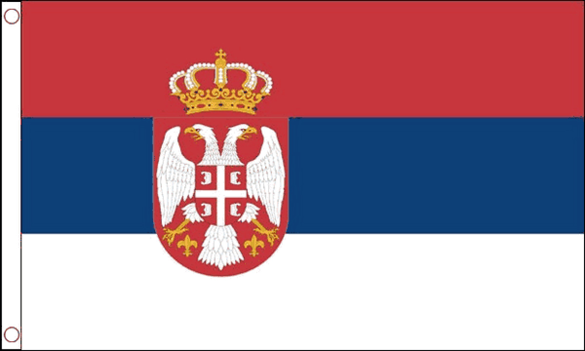 Serbia Crest Flag 3 x 2 FT