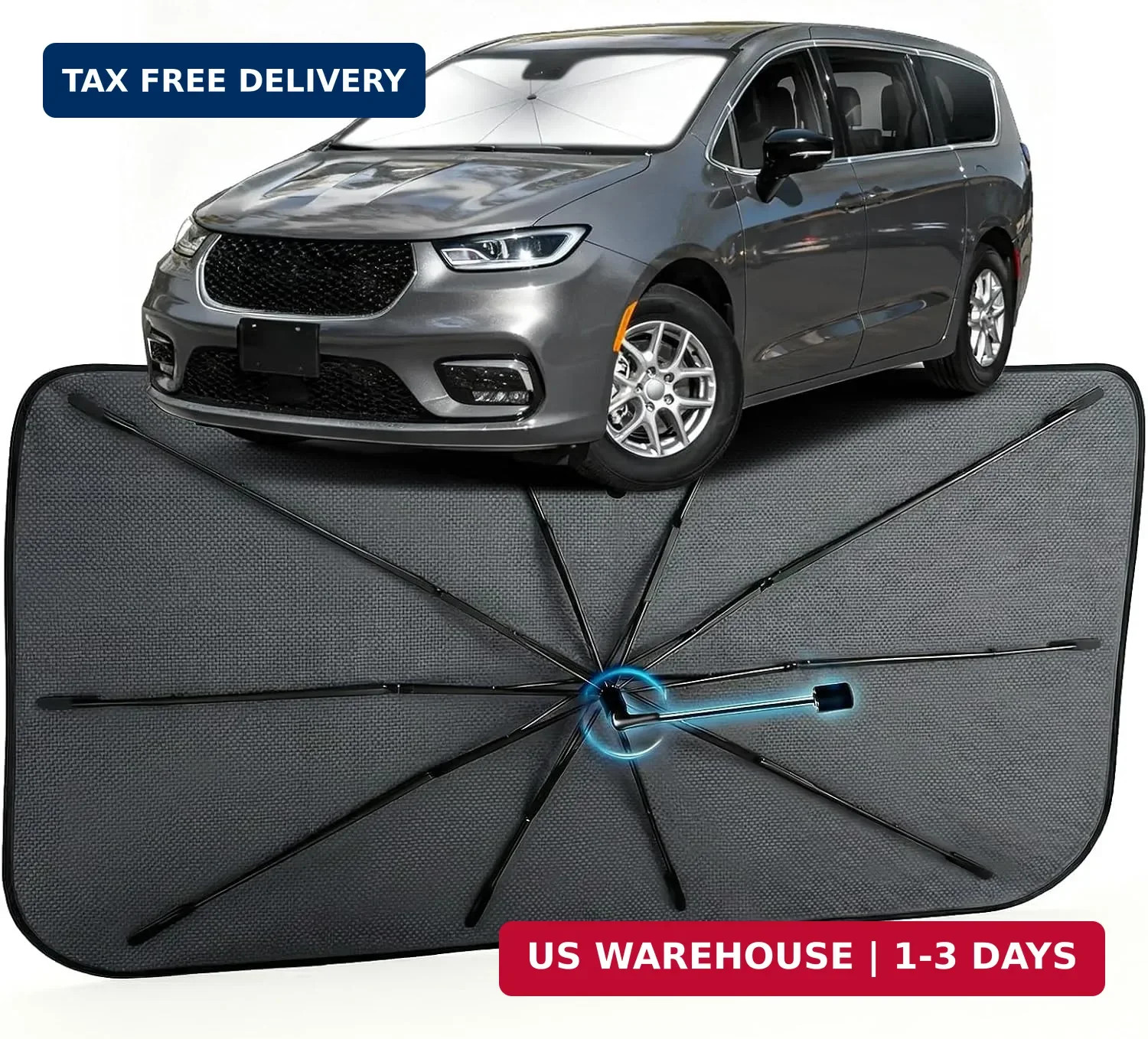 Car Windshield Sun Shade Umbrella for Chrysler Pacifica 2017-2026, 1:1 Fit | [Re Car Windshield Sun Shade Umbrella for Chrysler Pacifica 2017-2026, 1:1 Fit | [Re