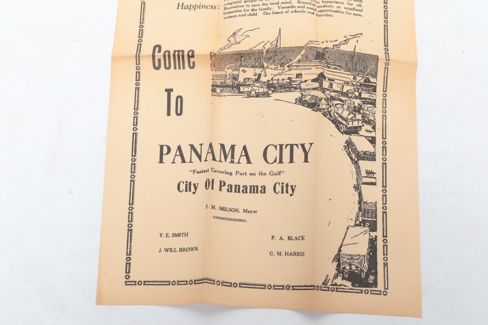 Vintage Panama City Florida Tourism Brochure F.M Nelson Mayor Gulf Port Ephemera