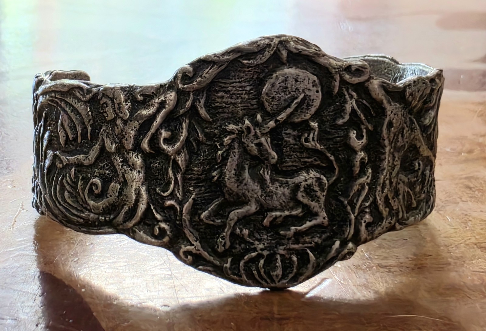 Unique Vintage Hand Made Sterling Silver Unicorn Bracelet/Cuff
