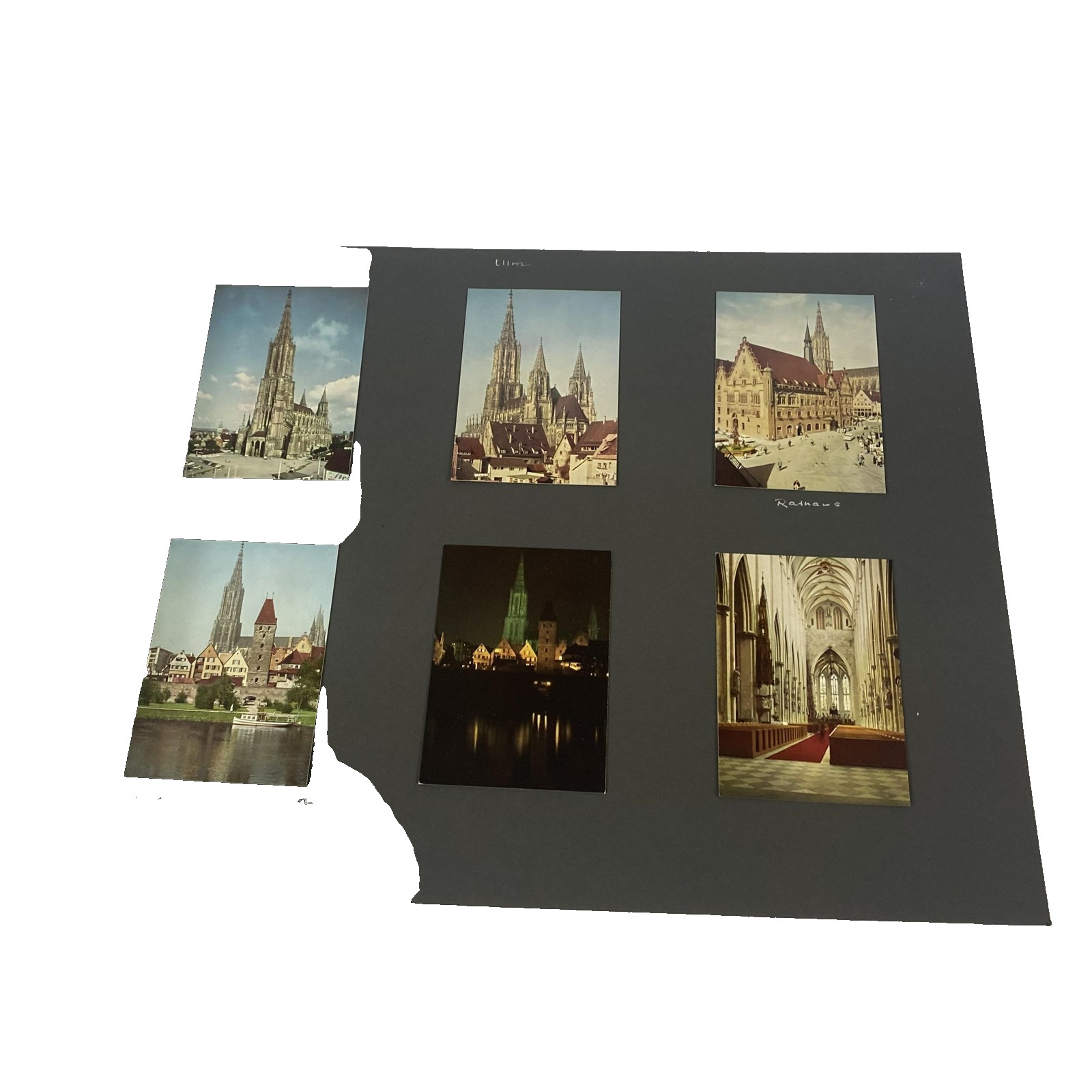 Vintage Ulm Germany Scrapbook Color Photo Pages Rathaus Cathedral Fountain Lot