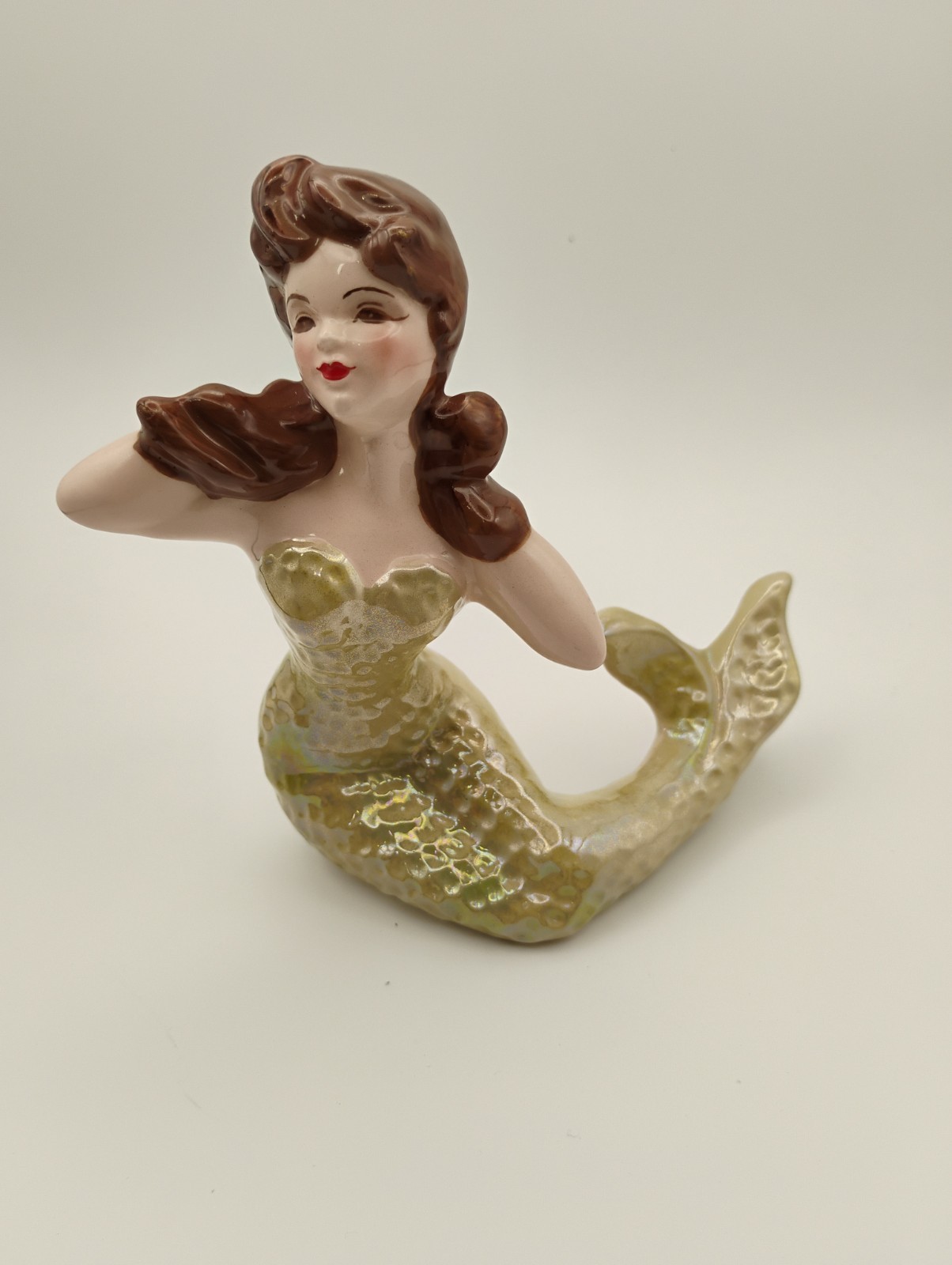 Florence Ceramics Mermaid Merrymaid Brunette Green Dress 