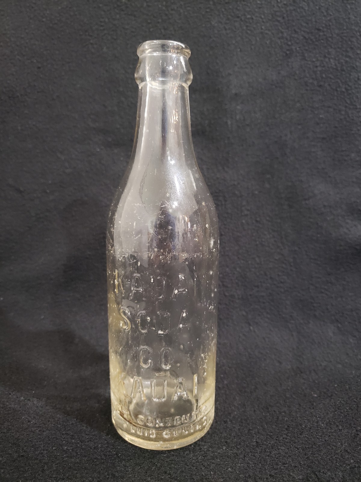 Antique Crown-top Embossed Clear Glass Hawaii Bottle Kauai Soda Company 8 Fl oz Antique Crown-top Embossed Clear Glass Hawaii Bottle Kauai Soda Company 8 Fl oz