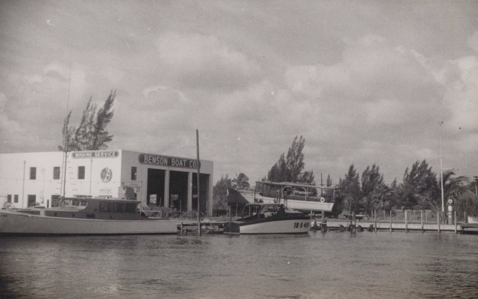Fort Lauderdale 1944 Benson Boat Co. New River Marine Scene Florida Rare Photo