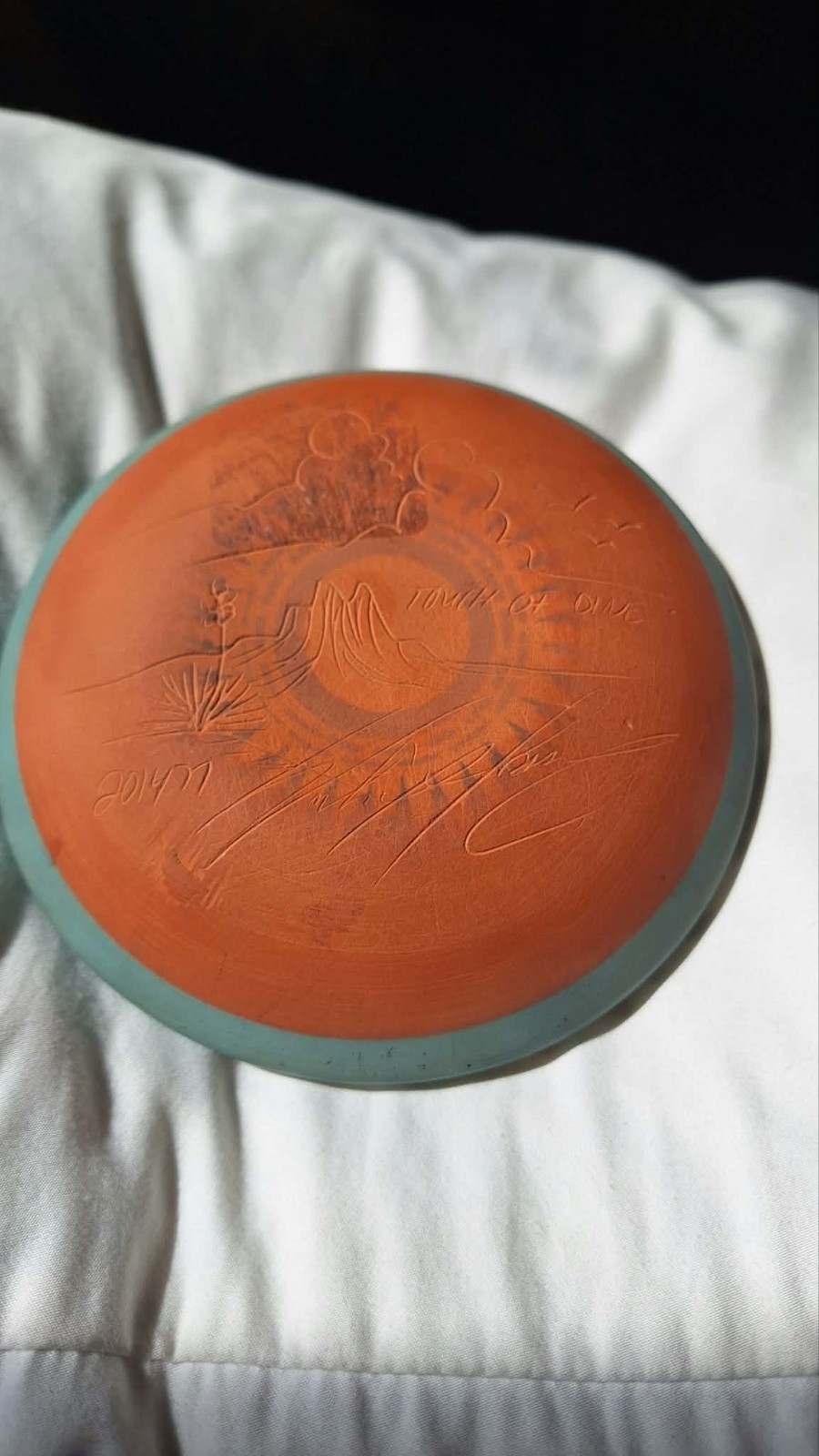 Native American Navajo etched seed pot
