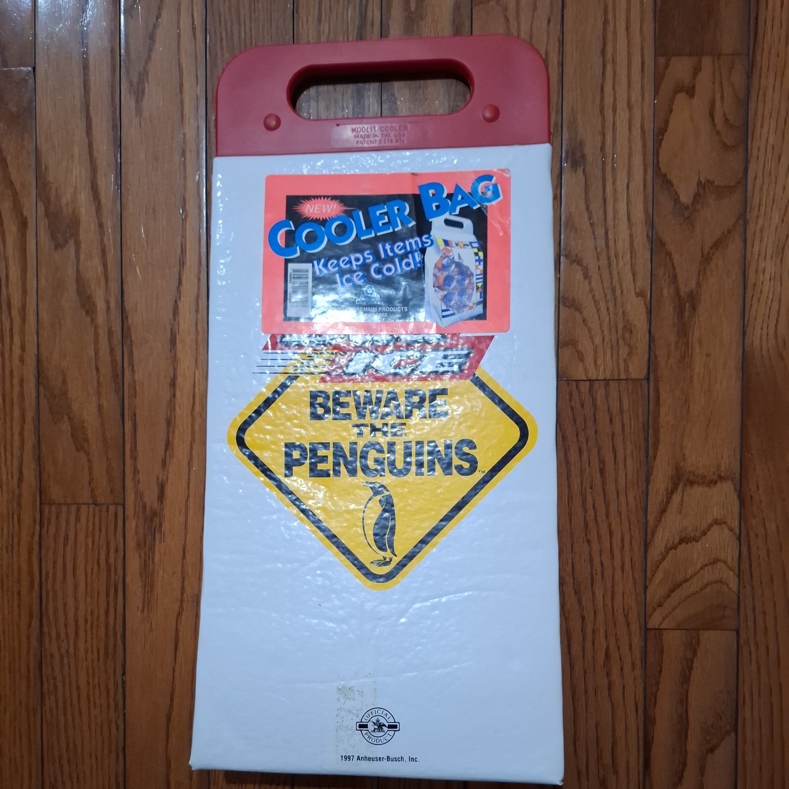 Bud Ice Cooler Bag 1997 Beware the Penguins Official Anheuser-Busch Promo Beer Bud Ice Cooler Bag 1997 Beware the Penguins Official Anheuser-Busch Promo Beer