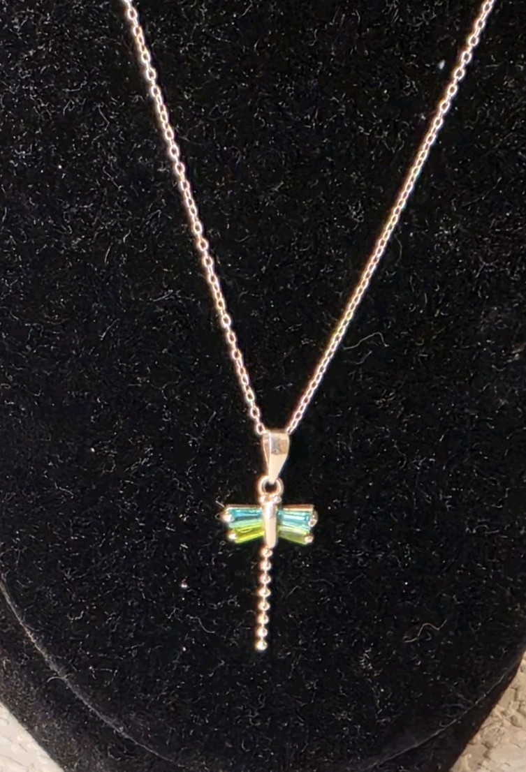 Vintage 925 Sterling Silver - Dragonfly Necklace - 13\