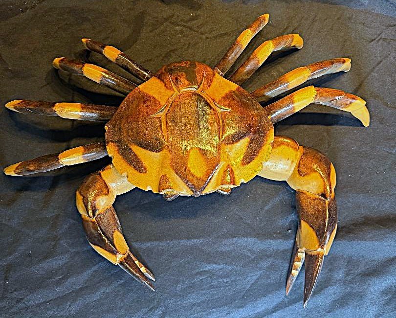 Large Wood Crab Carving/Sculpture, Created by Hand with Rescued Wood