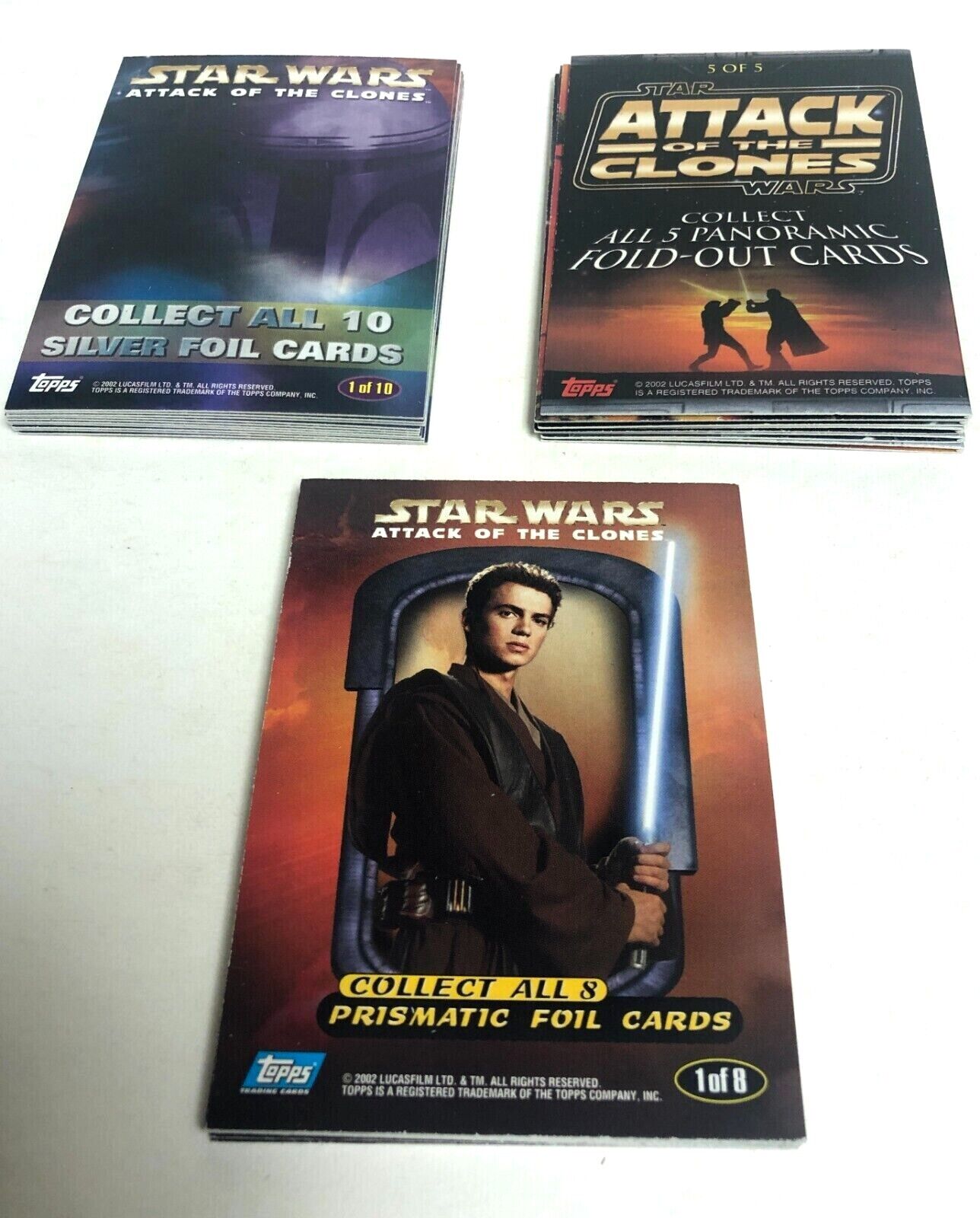 2002 Topps Star Wars Attack of the Clones Trading Cards 3 Complete Sets 