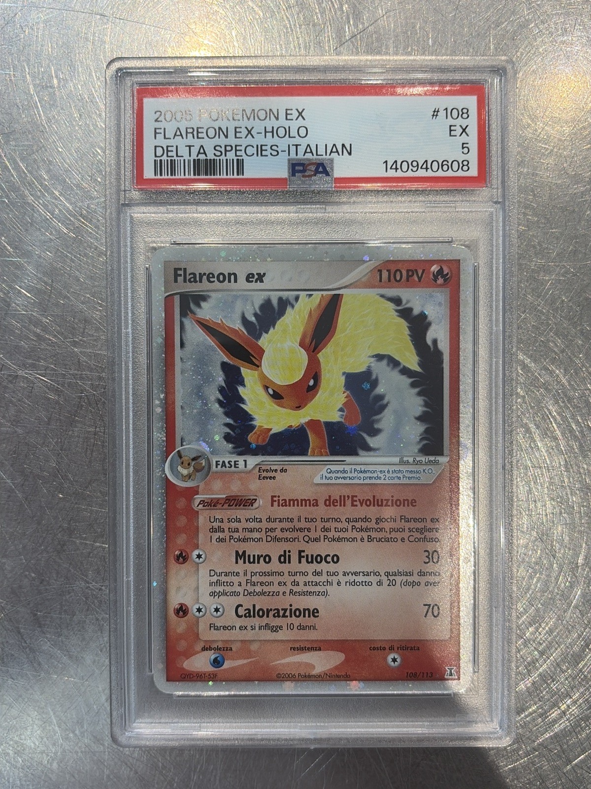 FLAREON ex 108/113 | EX Delta Species Holo Pokemon Card PSA 5
