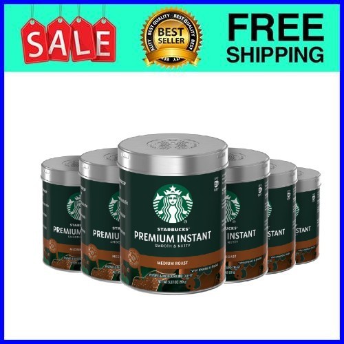Starbucks Premium Instant Coffee Medium Roast 3.17 oz 6-Pack Ships from USA