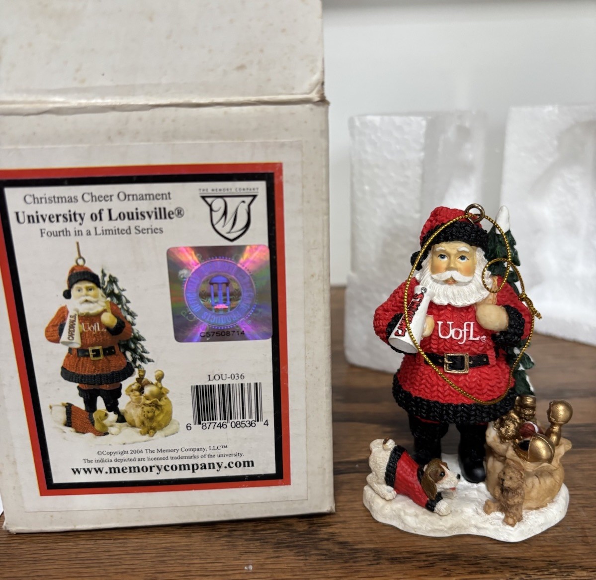 Rare Vintage Louisville Cardinals 2004 Christmas Cheer Santa Ornament - NIB Rare Vintage Louisville Cardinals 2004 Christmas Cheer Santa Ornament - NIB