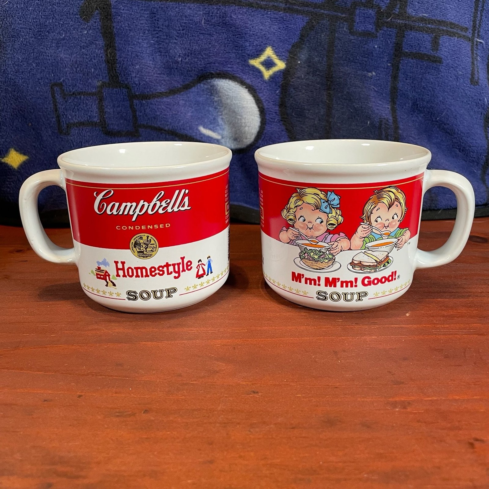 Vintage 1989 Campbell\'s Homestyle Soup Ceramic Mugs Set of 2 Westwood