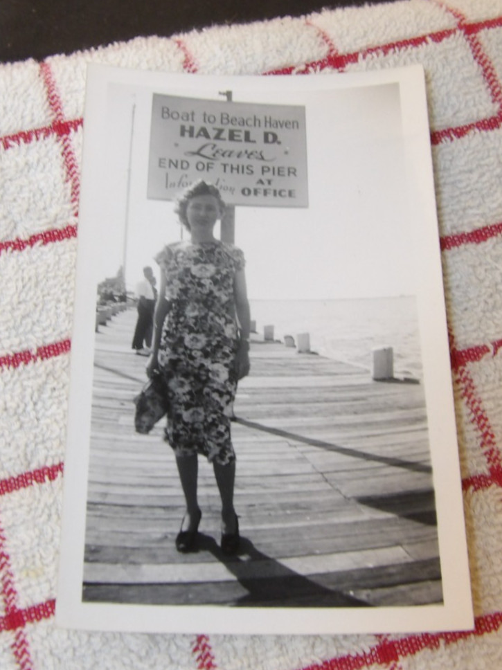 Vtg B&W Snapshot-Boat Dock for the Hazel D.