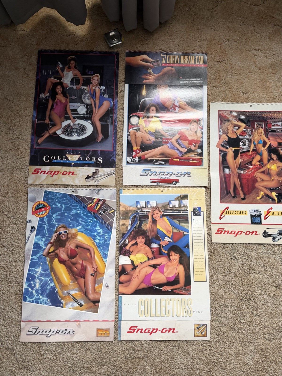 5 Vintage Snap-On Tools Calendars Pinup Swimsuit Model GirlsUnused