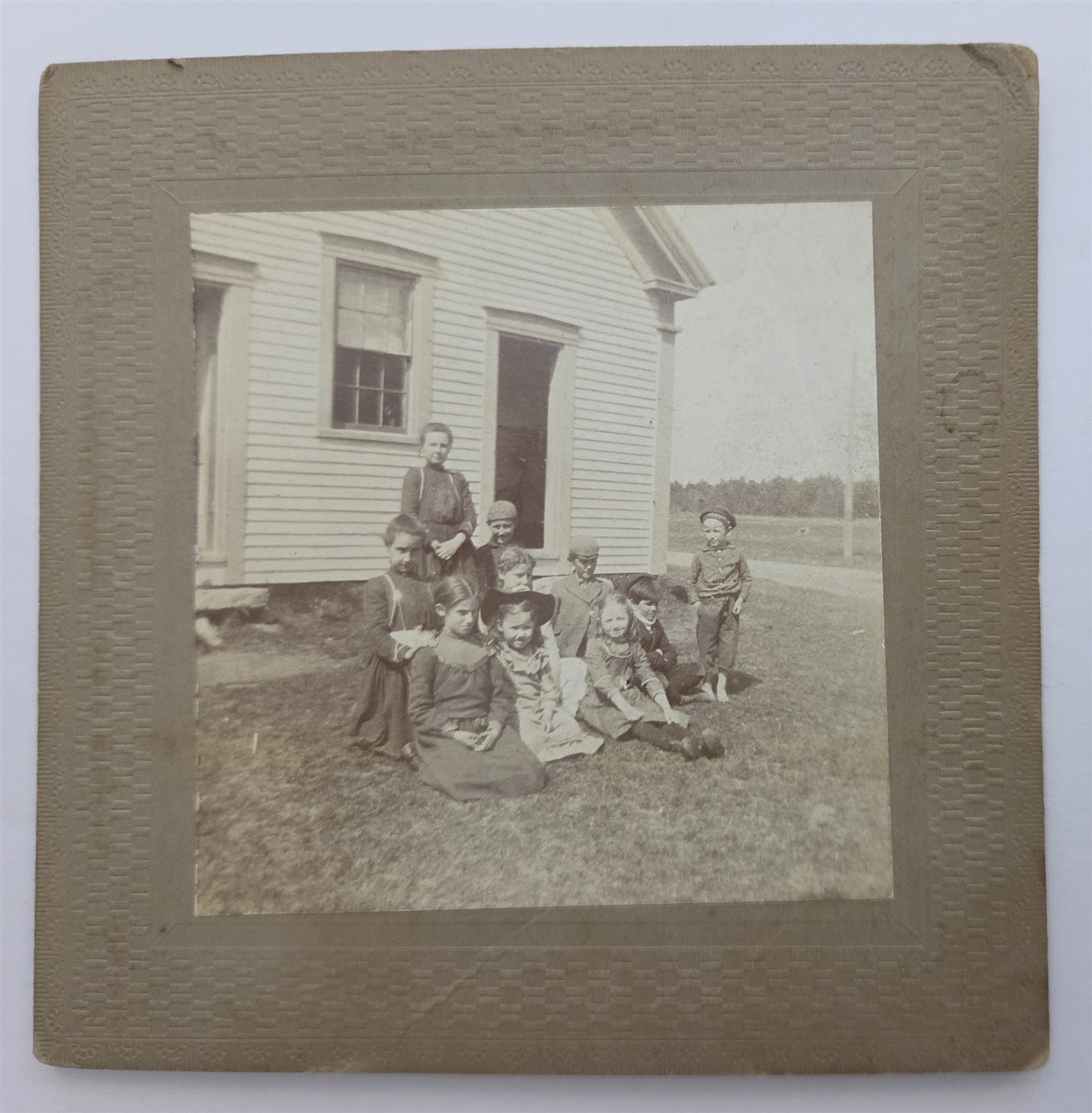 1902 antique GOODWINS MILLS SCHOOL goodwins mills me CHILDREN GROUP PHOTO