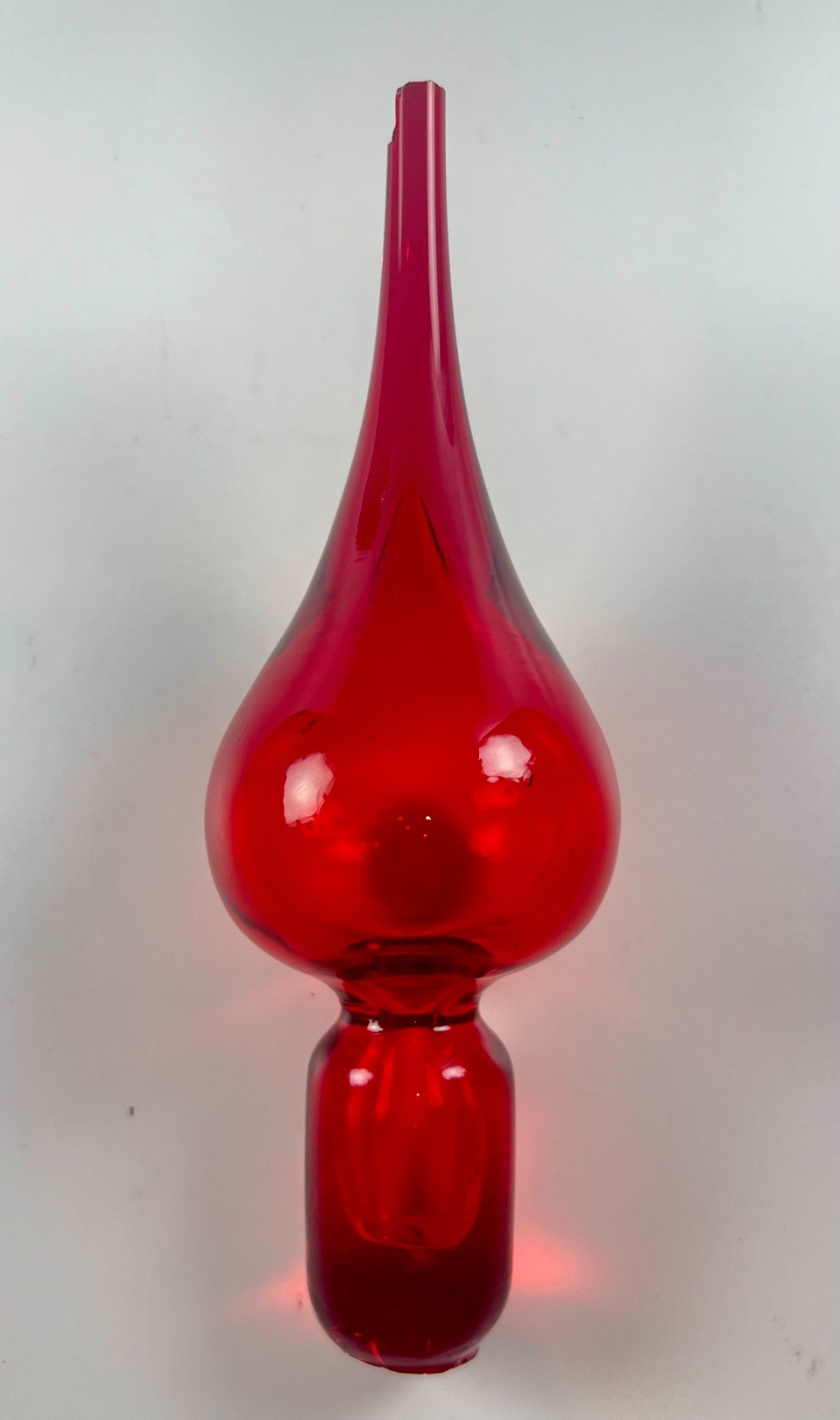 Vintage MSM Pilgrim glass red large teardrop flame stopper only 7.25 Vintage MSM Pilgrim glass red large teardrop flame stopper only 7.25