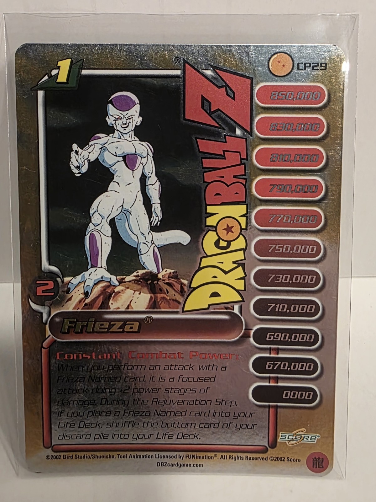 Score 2002 Dragon Ball Z CCG Frieza CP29 Hologram English Trading Card