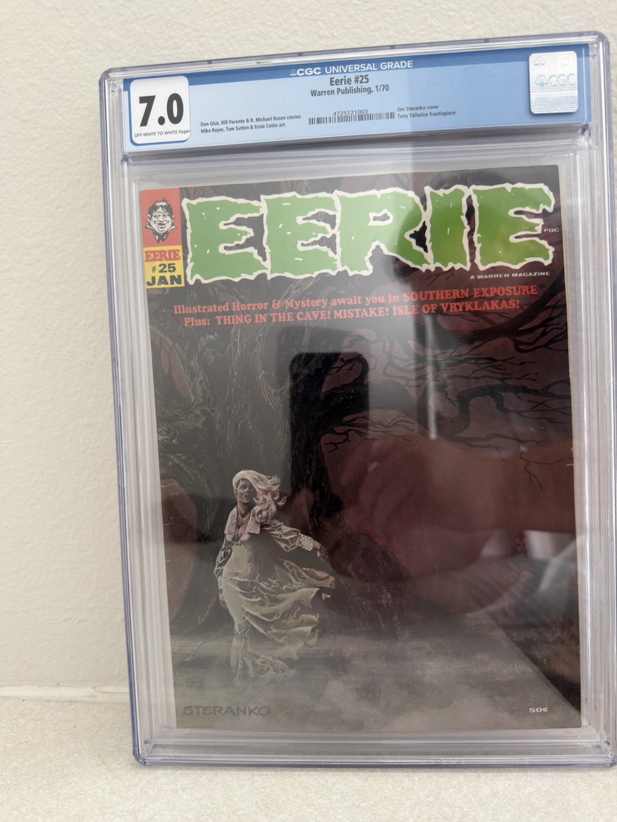 Eerie 25 CGC 7.0 Warren Publishing 1970 Classic Jim Steranko Cover Eerie 25 CGC 7.0 Warren Publishing 1970 Classic Jim Steranko Cover