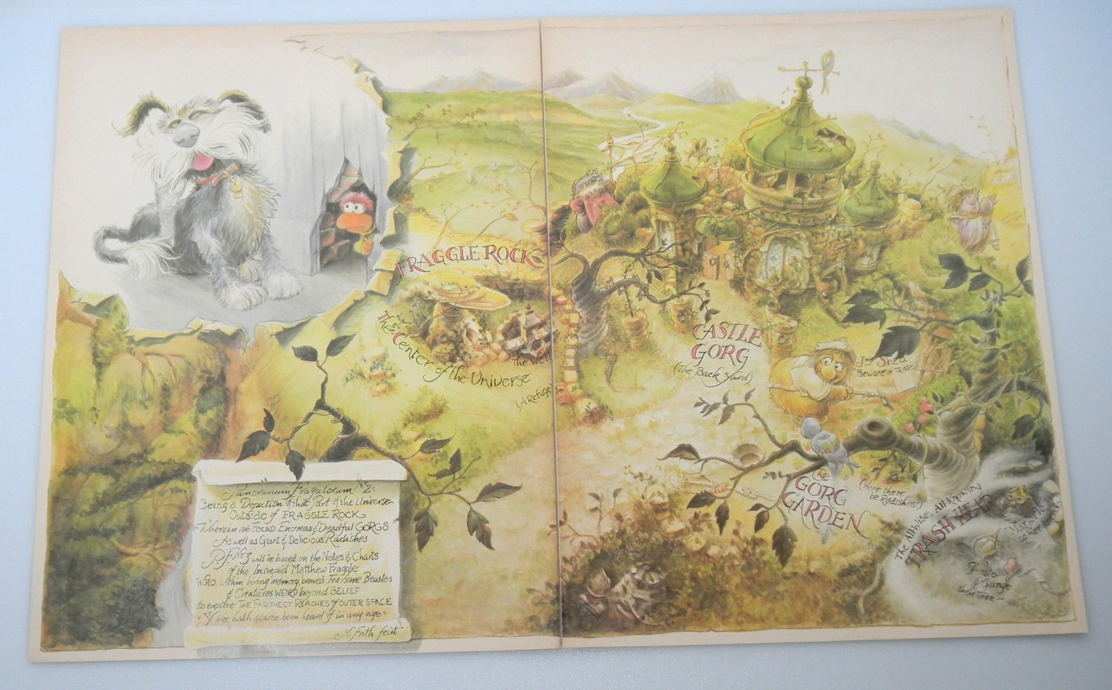 Vintage 1983 Fraggle Rock Universe Map Magazine Ad Print Poster Promo Display
