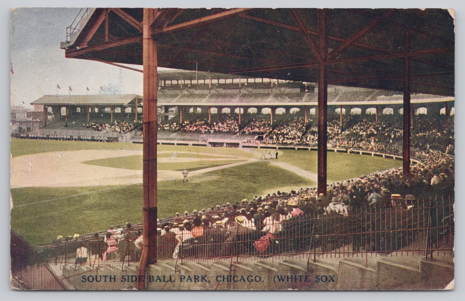 1913 Chicago White Sox South Side Ball Park Baseball Postcard V.O. Hammon