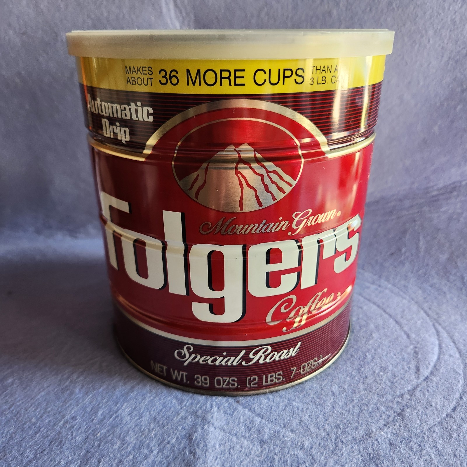 NOS SEALED Folgers Coffee Can Tin 39 oz Movie Big Lebowski Urn Automatic Drip
