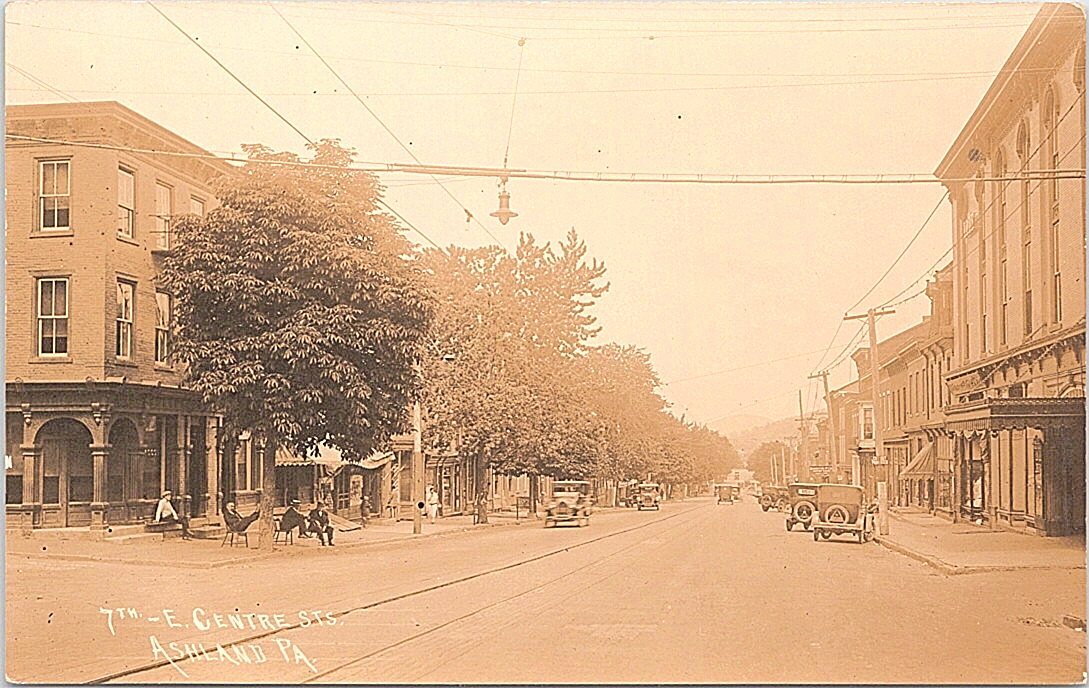 RPPC Ashland Pennsylvania Street Scene 1920s