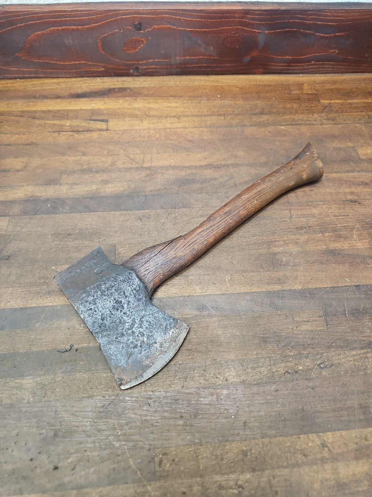 E103- Antique Hand Forged Crudely Made 1 lb 10 oz hatchet small axe