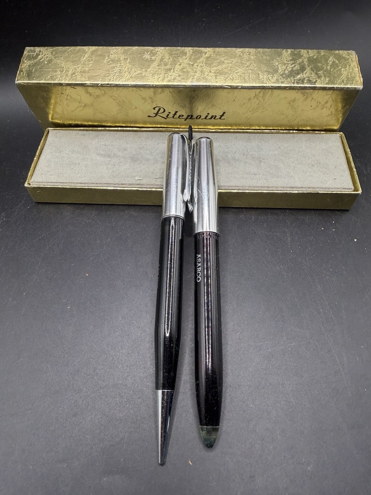 Vintage Ritepoint ASARCO 200 Days Safety Pen & Mechanical Pencil Set Boxed 