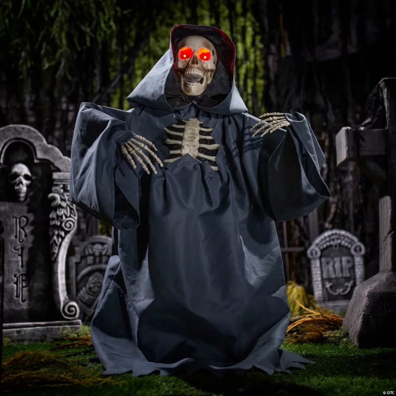 Animated Light-Up Raising Skeleton Reaper Groundbreaker Halloween-new Animated Light-Up Raising Skeleton Reaper Groundbreaker Halloween-new