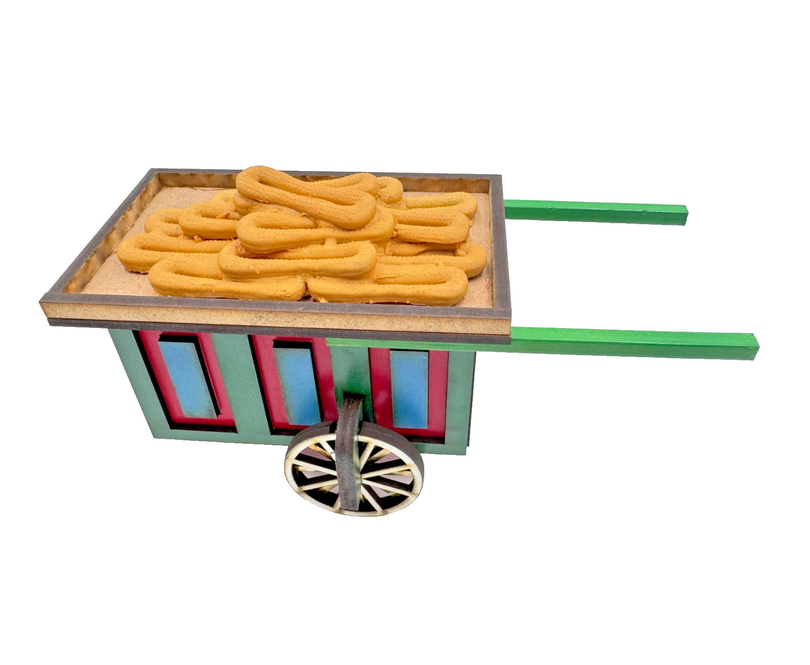 Handmade Wooden Model of Jerusalem Ka’ak Cart Palestinian Heritage Collectible