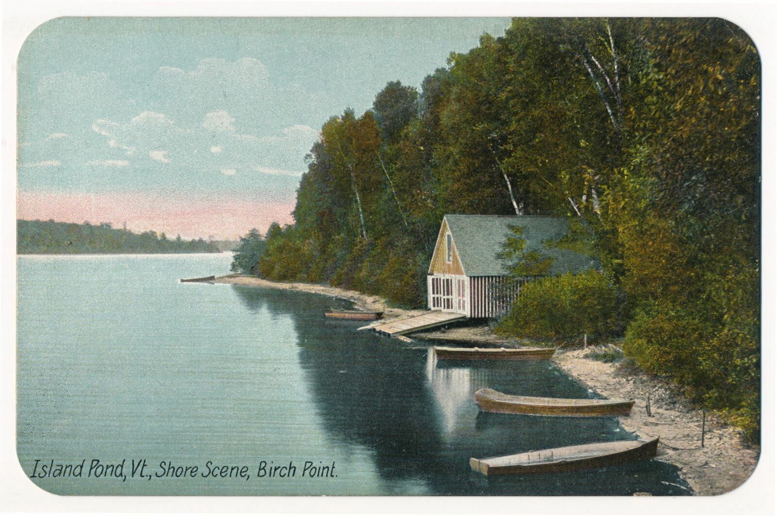 Shore Scene, Birch Point, Island Pond, Vermont ca.1910 Shore Scene, Birch Point, Island Pond, Vermont ca.1910