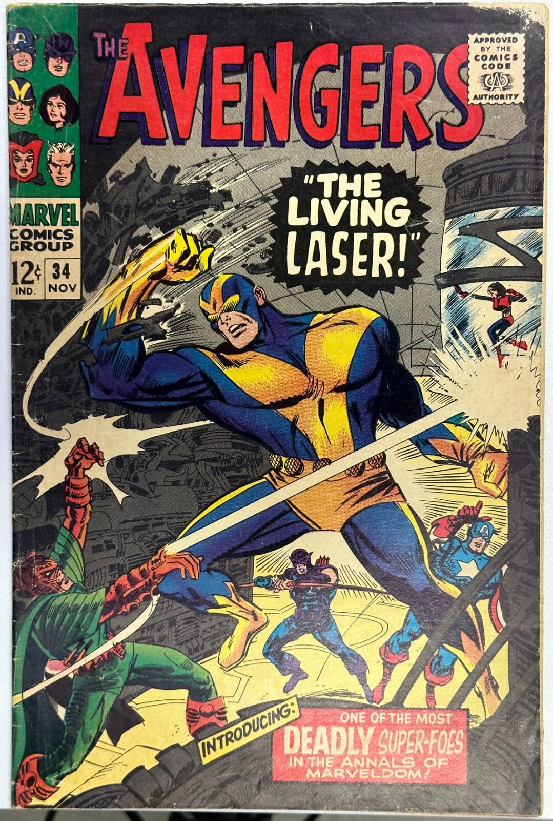 Avengers #34, KEY 1st App. Living Laser, VG, Marvel Comics 1966 Avengers #34, KEY 1st App. Living Laser, VG, Marvel Comics 1966