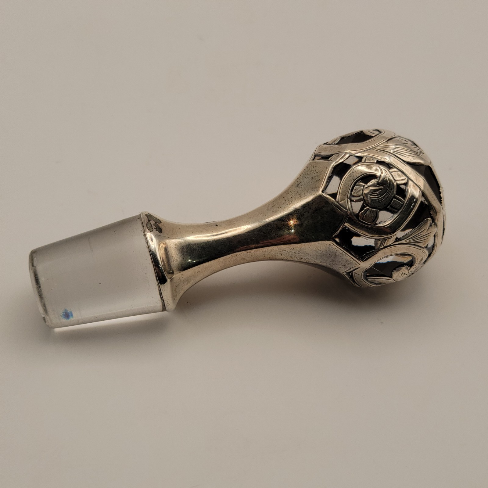 Vintage Sterling Silver Overlar Decanter Stopper Only