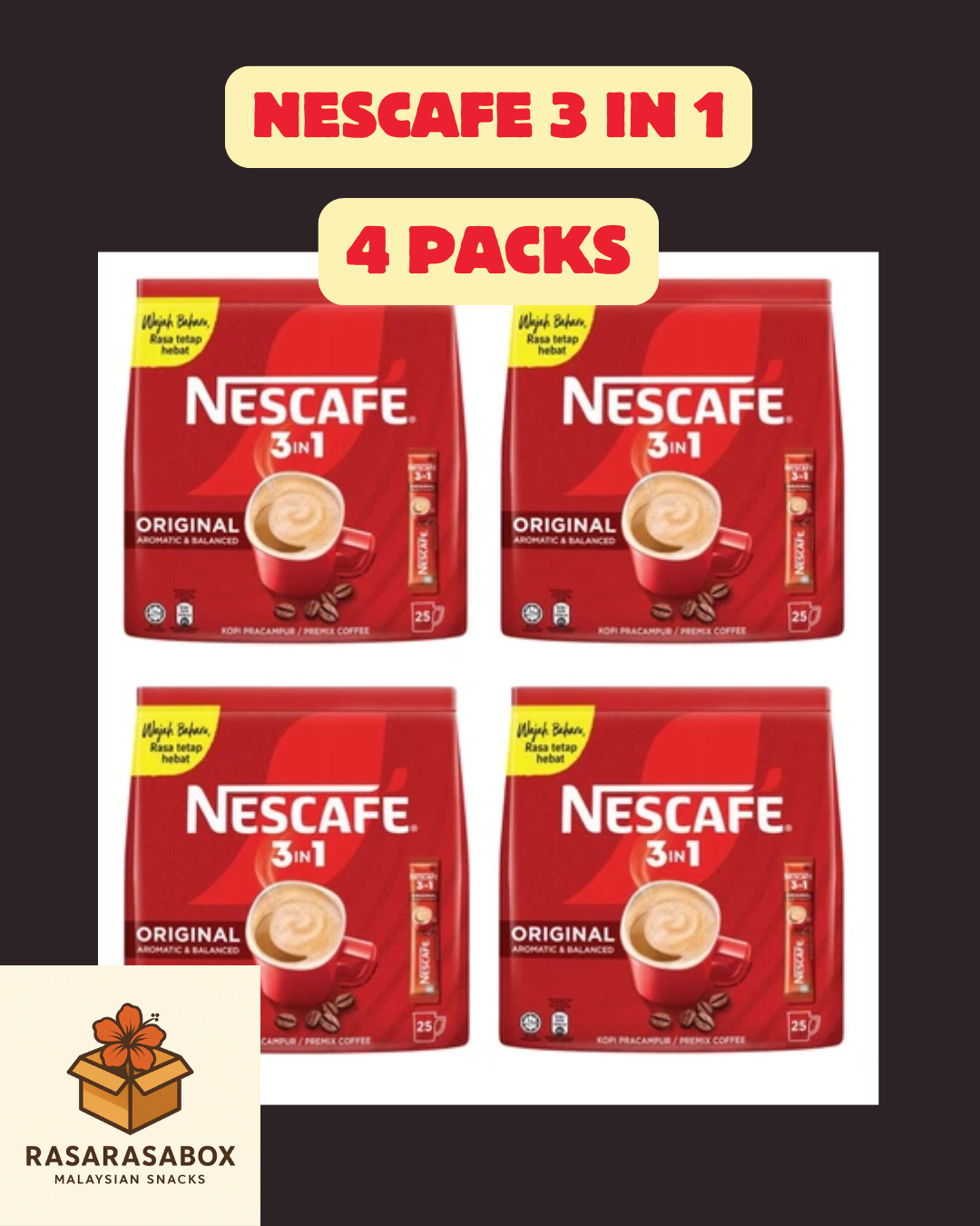Nescafé 3 in 1 Instant Coffee – Premix with Sugar & Creamer