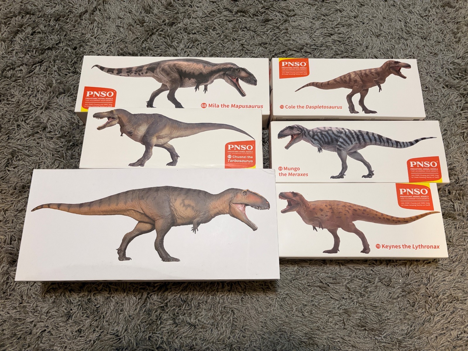 6 PNSO Dinosaur Figures Lot with Original Boxes 6 PNSO Dinosaur Figures Lot with Original Boxes